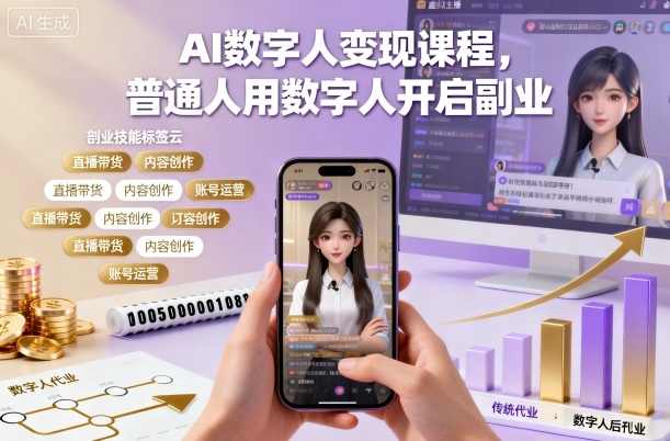 AI数字人变现课程，普通人用数字人开启副业-资源教程须哥