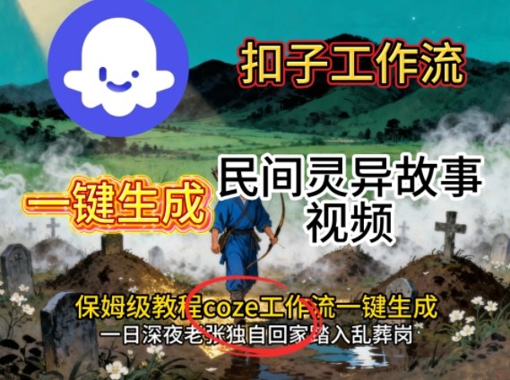 Coze扣子工作流一键生成民间灵异故事视频，保姆级教程搭建教学-资源教程须哥
