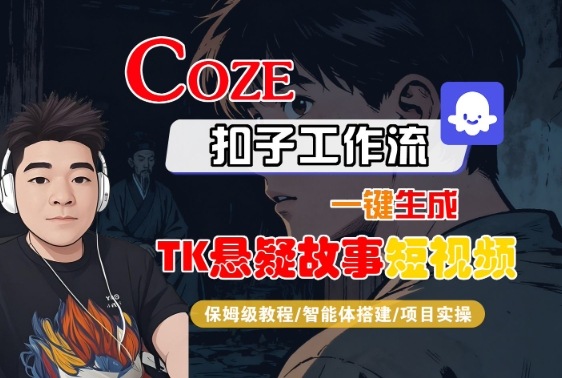 Coze扣子智能体工作流一键生成“TK悬疑故事“短视频，全流程保姆级教学-资源教程须哥