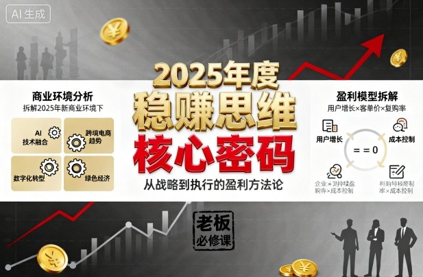 2025年度稳賺思维老板创业营，拆解2025年新商业环境下，企业实现持续盈利的核心密码-资源教程须哥