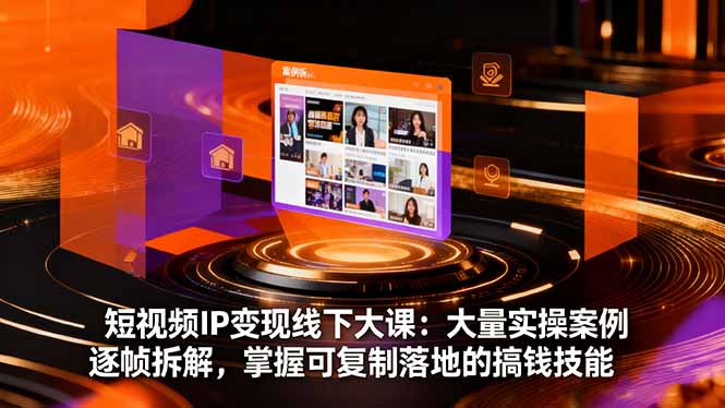 短视频IP变现线下大课：大量实操案例逐帧拆解，掌握可复制落地的搞钱技能-资源教程须哥