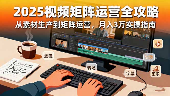 2025短视频矩阵运营全攻略：从素材生产到矩阵运营，月入3万实操指南-资源教程须哥