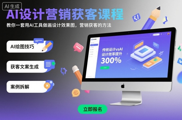 AI设计营销获客课程，教你一套用AI工具做画设计效果图，营销获客的方法-资源教程须哥