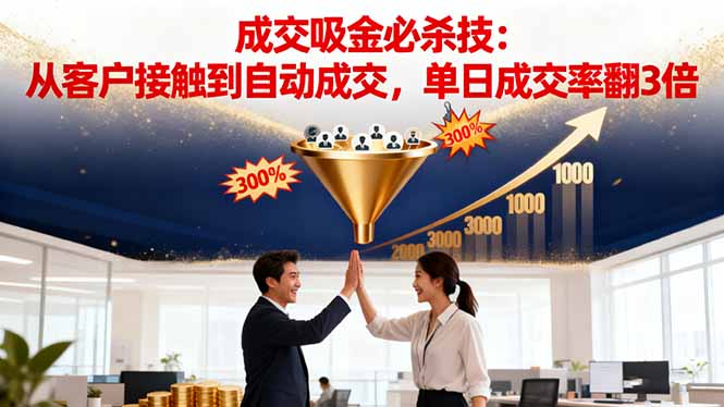 吸金成交营销必杀技：从客户接触到自动成交，单日成交率翻3倍-资源教程须哥