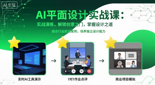AI平面设计实战课，实战演练，解锁创意之门，掌握设计之道-资源教程须哥