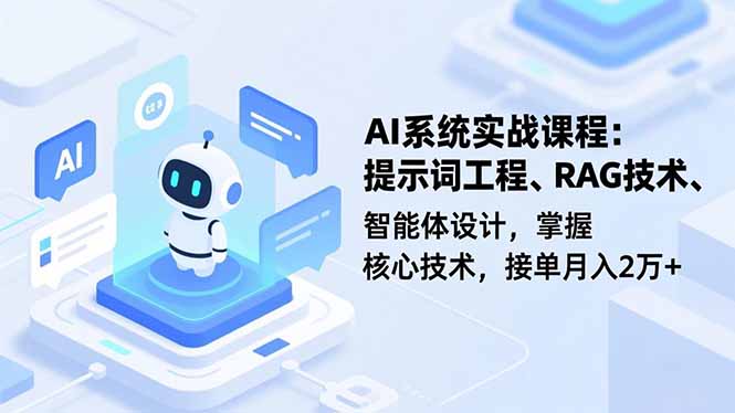 AI系统实战课程，提示词工程、RAG技术、智能体设计，掌握核心技术，接单月入2万+-资源教程须哥