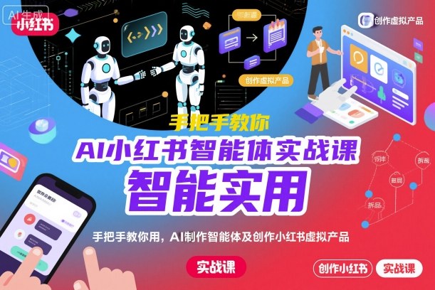 AI小红书智能体实战课，手把手教你用AI制作智能体及创作小红书虚拟产品，提效+内容商业化-资源教程须哥