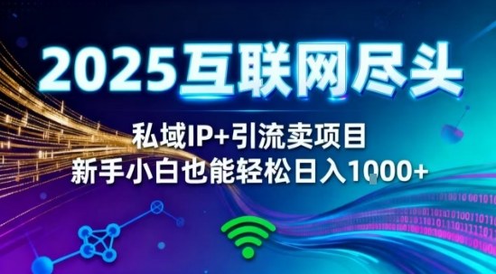 2025网创尽头王炸项目！私域IP+精准引流，新手小白在家躺賺日入1k，零经验也能上手【揭秘】-资源教程须哥