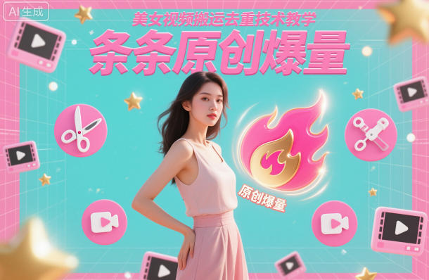 美女视频搬运去重技术教学，条条原创爆量-资源教程须哥