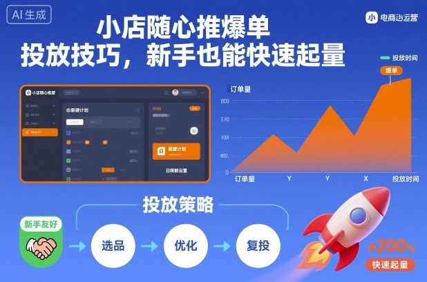 小店随心推爆单投放技巧,新手也能快速起量-资源教程须哥