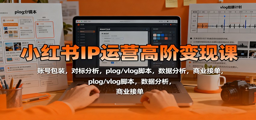 小红书IP运营高阶变现课：账号包装，对标分析，plog/vlog脚本，数据分析，商业接单-资源教程须哥
