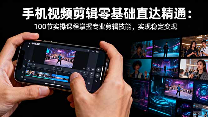 手机视频剪辑零基础直达精通：100节实操课程掌握专业剪辑技能，实现稳...-资源教程须哥