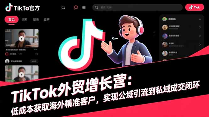 TikTok外贸增长营:低成本获取海外精准客户,实现公域引流到私域成交闭环-资源教程须哥