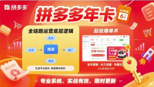 拼多多年卡，拼多多全链路运营底层逻辑，超级爆单术【更新10月】-资源教程须哥