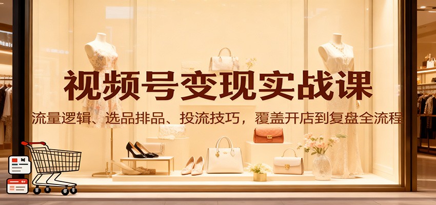 视频号变现实战课：流量逻辑、选品排品、投流技巧，覆盖开店到复盘全流程-资源教程须哥