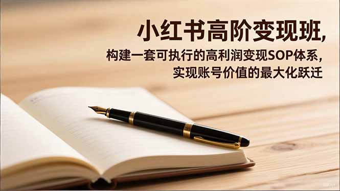 小红书高阶变现班，构建一套可执行的高利润变现SOP体系，实现账号价值的最大化跃迁-资源教程须哥