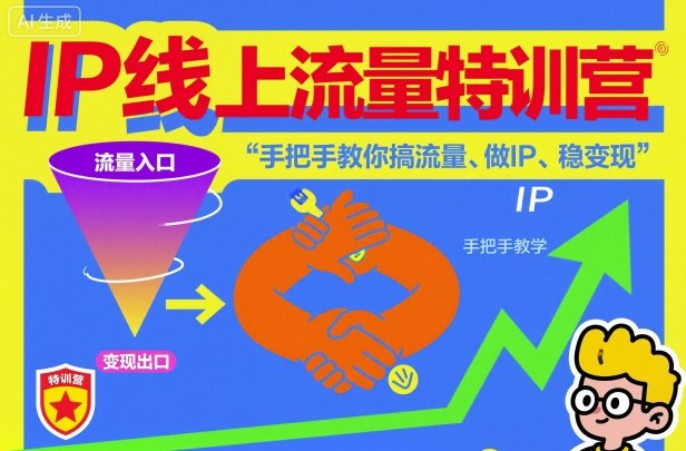 IP线上流量特训营，手把手教你搞流量、做IP、稳变现-资源教程须哥
