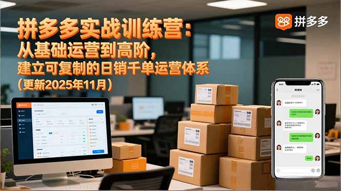 拼多多实战训练营：从基础运营到高阶，建立可复制的日销千单运营体系(更新11月-资源教程须哥