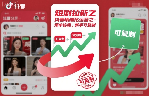 短剧拉新之抖音精细化运营之爆单秘籍，新手可复制-资源教程须哥