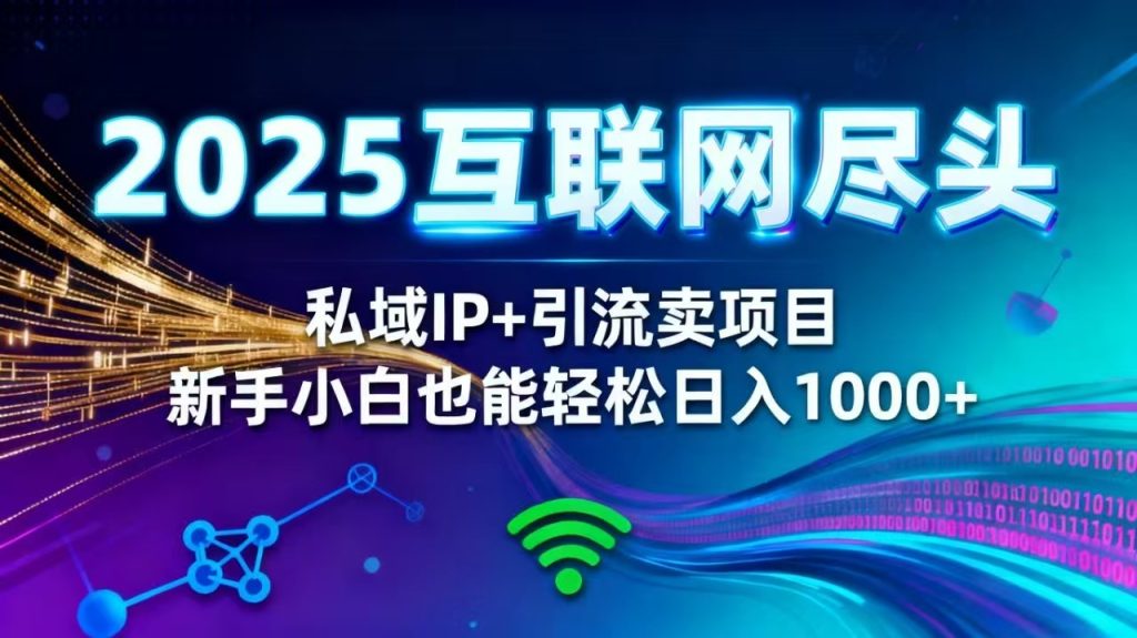 2025网创尽头王炸项目！私域 IP + 精准引流，新手小白在家躺赚日入 1000+-资源教程须哥
