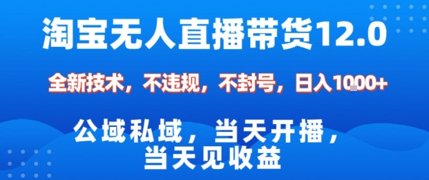淘宝无人直播12.0，公域私域技术，不封号，不违规布局双十一流量风口，日入1k(独家技术)【揭秘】-资源教程须哥
