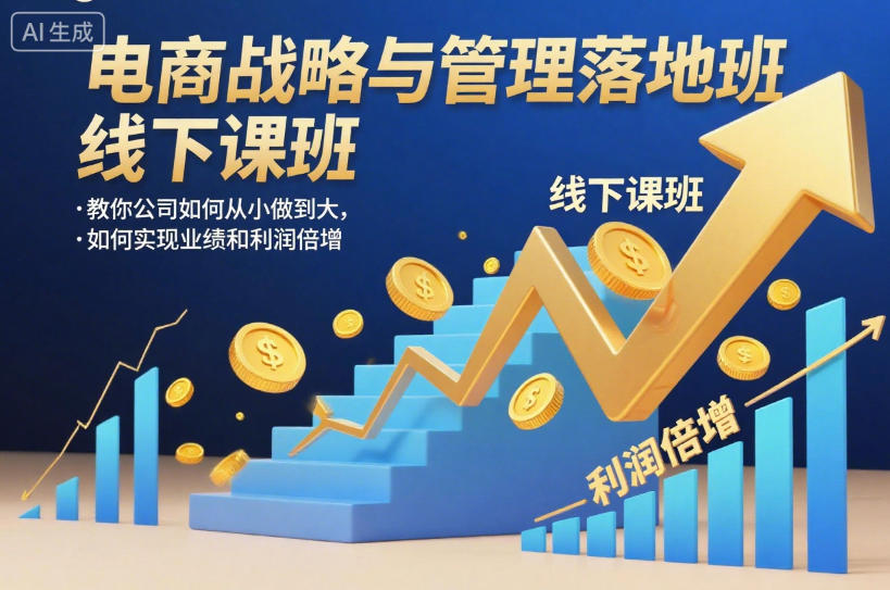 电商战略与管理落地班线下课，教你公司如何从小做到大，如何实现业绩和利润倍增【录音】-资源教程须哥