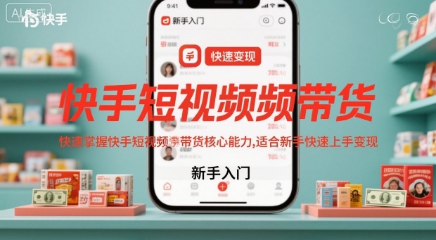 快手短视频带货，快速掌握快手短视频带货核心能力，适合新手快速上手变现-资源教程须哥