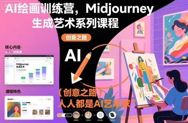 AI绘画训练营，Midjourney生成艺术系列课程，人人都是AI艺术家-资源教程须哥