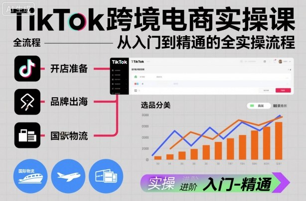 TikTok跨境电商实操课，从入门到精通的全实操流程-资源教程须哥