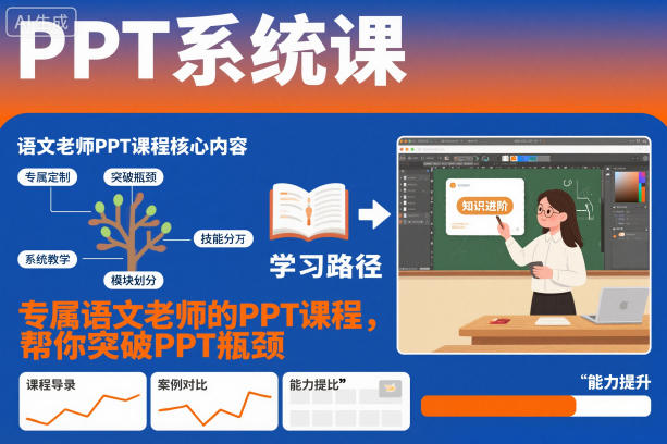 PPT系统课，专属语文老师的PPT课程，帮你突破PPT瓶颈-资源教程须哥