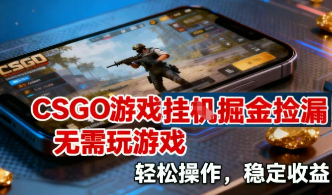 CSGO游戏挂G掘金捡漏，不需要玩游戏，操作简单，收益稳定【揭秘】-资源教程须哥