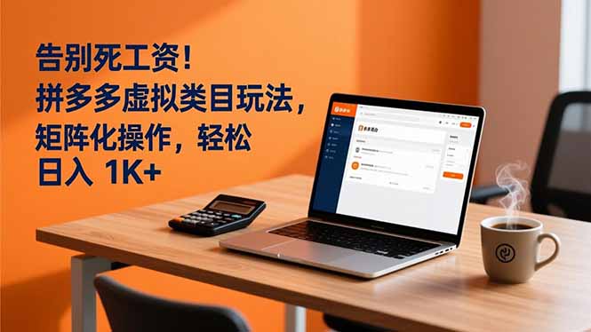 告别死工资！拼多多虚拟类目玩法，矩阵化操作，轻松日入 1K+-资源教程须哥