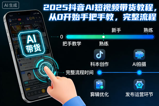 2025抖音AI短视频带货教程，从0开始手把手教，完整流程-资源教程须哥