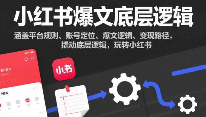 小红书爆文底层逻辑，涵盖平台规则、账号定位、爆文逻辑、变现路径，撬动底层逻辑，玩转小红书-资源教程须哥