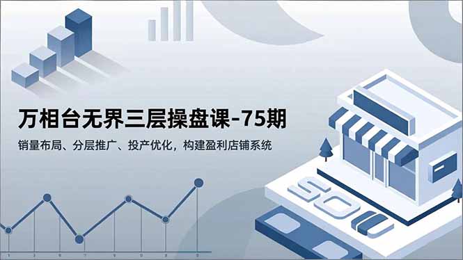 万相台无界三层操盘课-75期，销量布局、分层推广、投产优化，构建盈利店铺系统-资源教程须哥