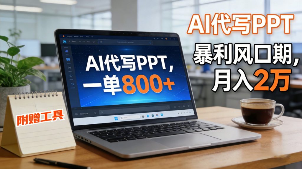 AI 代写做 PPT！一单狂赚 800+，风口期月入 2 万(工具 + 提示词直接送)-资源教程须哥