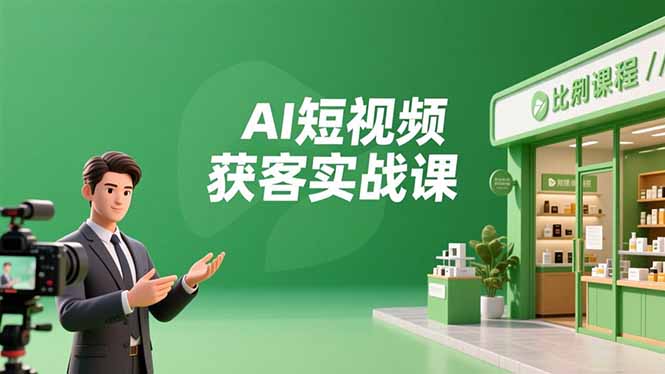 AI短视频获客实战课，数字人创作、实体行业应用、精准引流，30天获取客源月入6万+-资源教程须哥