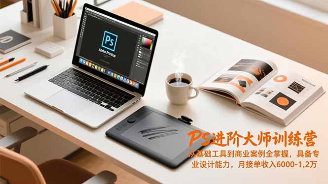 PS进阶大师训练营，从基础工具到商业案例全掌握，具备专业设计能力，月接单收入6000-1.2万-资源教程须哥