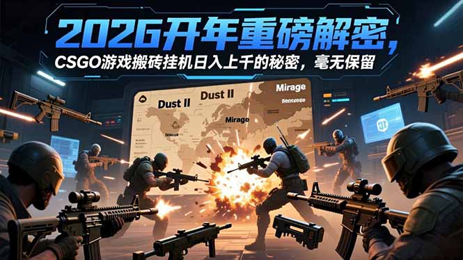 2026开年重磅解密，CSGO游戏搬砖挂机日入上千的秘密，毫无保留-资源教程须哥