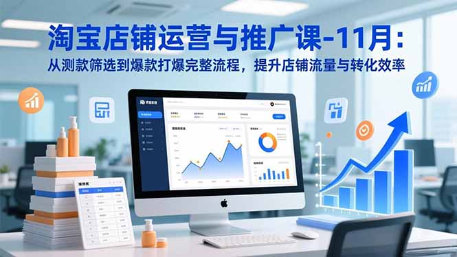 淘宝店铺运营与推广课-11月：从测款筛选到爆款打爆完整流程，提升店铺流量与转化效率-资源教程须哥