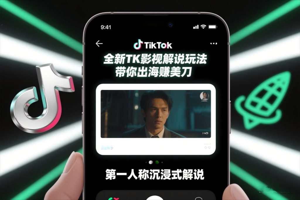 TikTok第一人称影视解说教学，全新TK影视解说玩法，带你出海賺美刀-资源教程须哥