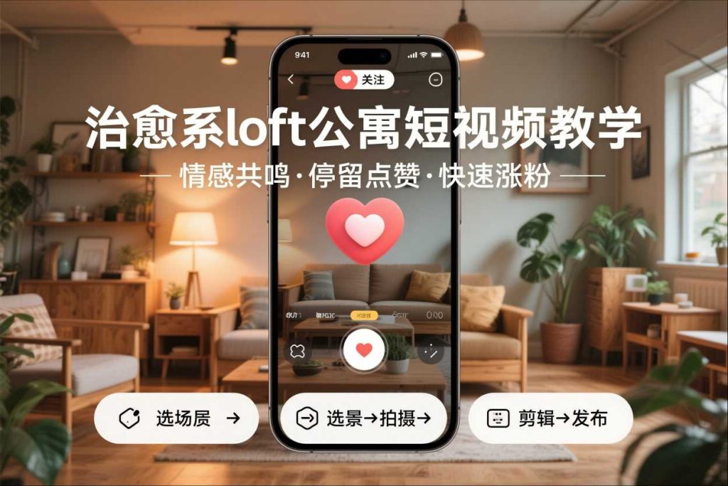 治愈系loft公寓短视频制作教学，情感共鸣引停留点赞关注，快速起号涨粉-资源教程须哥