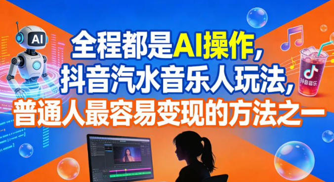 全程都是AI操作，抖音汽水音乐人玩法，普通人最容易变现的方法之一-资源教程须哥