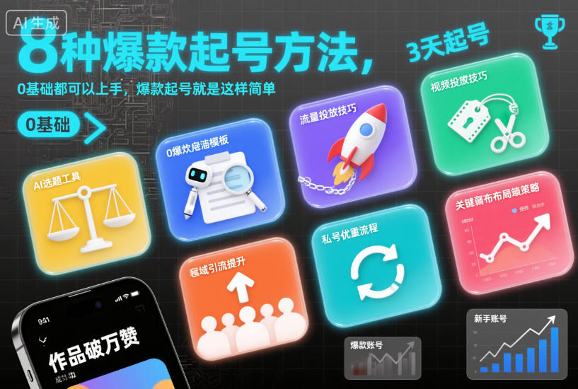 8种爆款起号方法，0基础都可以上手，爆款起号就是这样简单-资源教程须哥