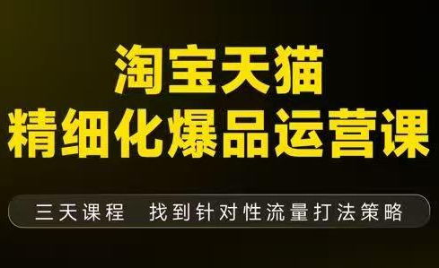 猫课子幽·淘宝天猫精细化爆品运营【音频+字幕+文档】(9月12-14杭州线下课)-资源教程须哥