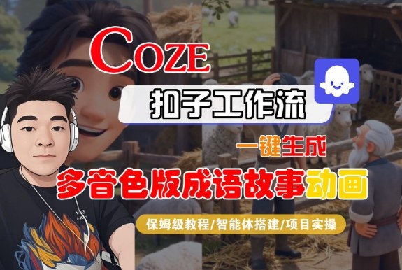 Coze扣子智能体工作流一键生成“多音色版成语故事“动画,全流程保姆级教学-资源教程须哥