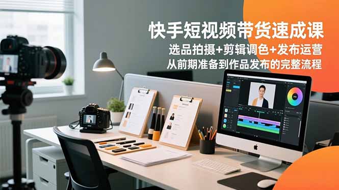 快手短视频带货速成课,选品拍摄+剪辑调色+发布运营,从前期准备到作品发布的完整流程-资源教程须哥