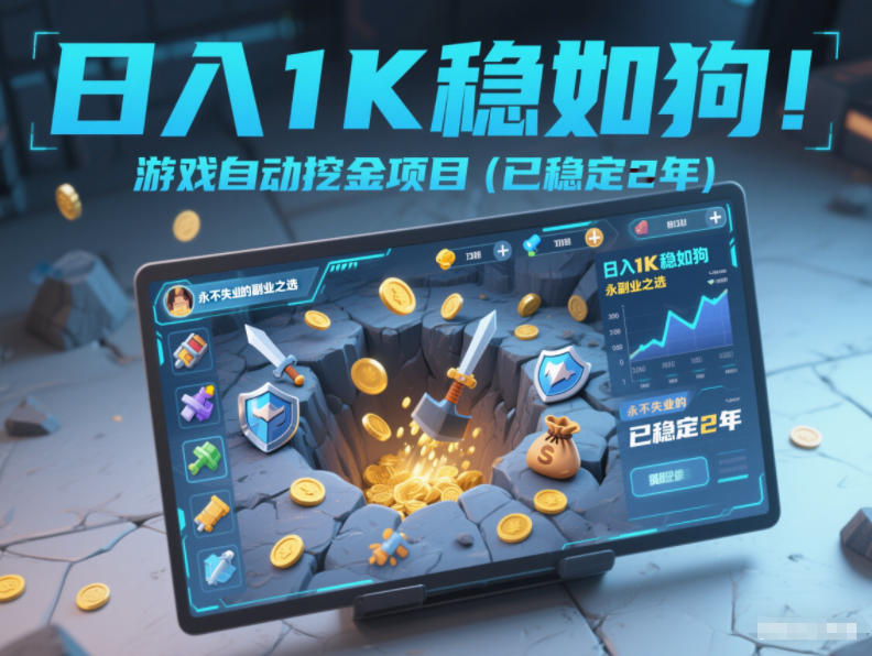 日入1K稳如狗！游戏自动挖金项目(已稳定2年)，永不失业的副业之选【揭秘】-资源教程须哥