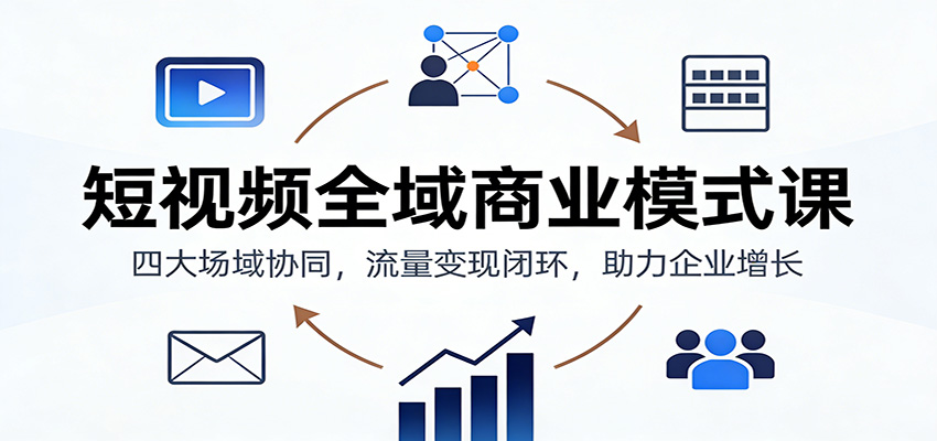 短视频全域商业模式课：四大场域协同，流量变现闭环，助力企业增长-资源教程须哥