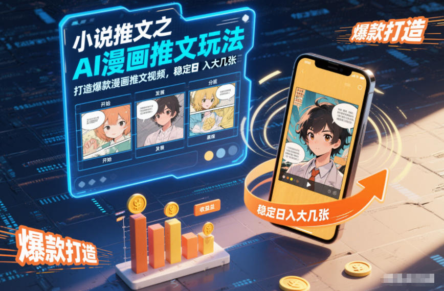 小说推文之AI漫画推文玩法，打造爆款漫画推文视频，稳定日入大几张-资源教程须哥